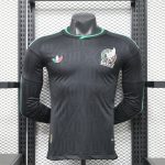 Mexico 2026 World Cup Away Player Edition Long Sleeve Jersey - Black/Green (S-3XL)