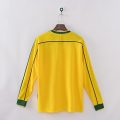 Brazil 1998 Home Long Sleeve Retro Jersey – Yellow - Image 2
