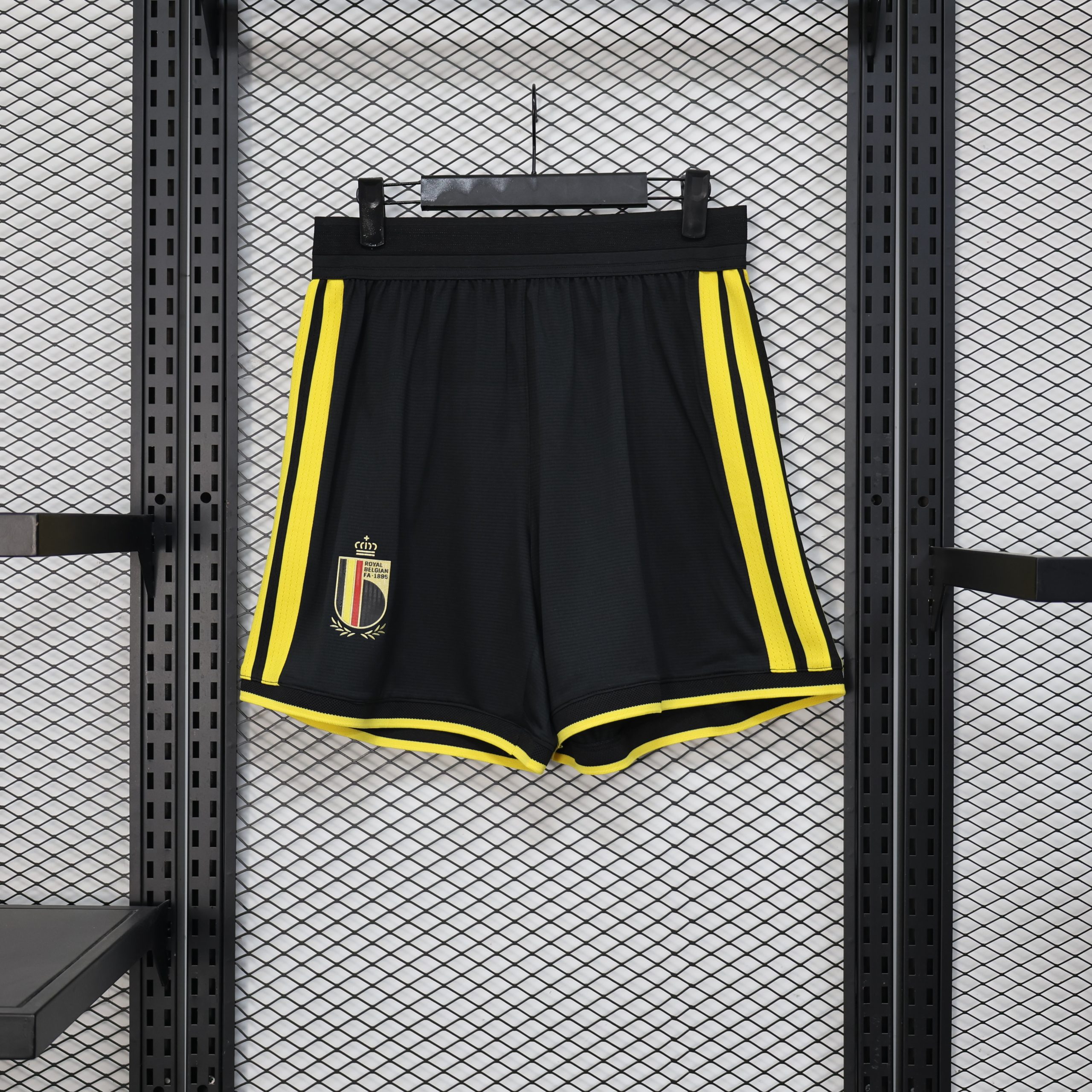 1ea9031e Belgium 2026 Home Soccer Shorts – Black/Yellow | S–3XL - Image 1
