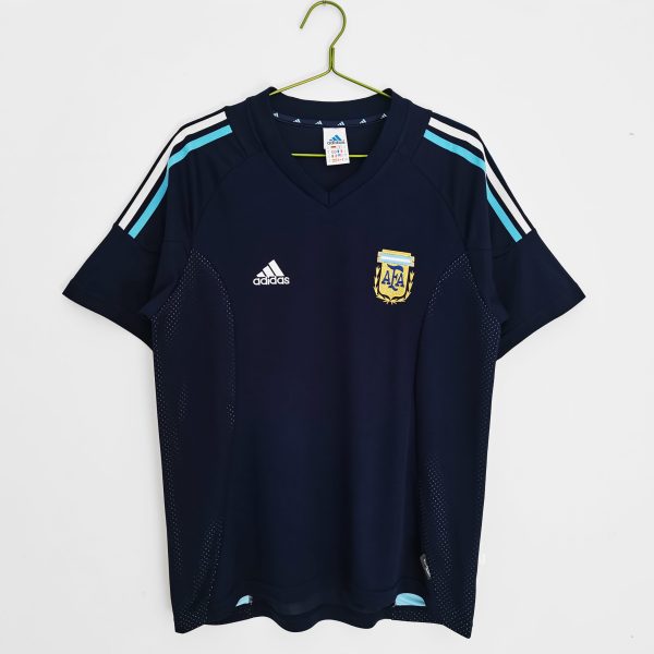 Argentina 2002 Away Retro Football Jersey – Navy Blue