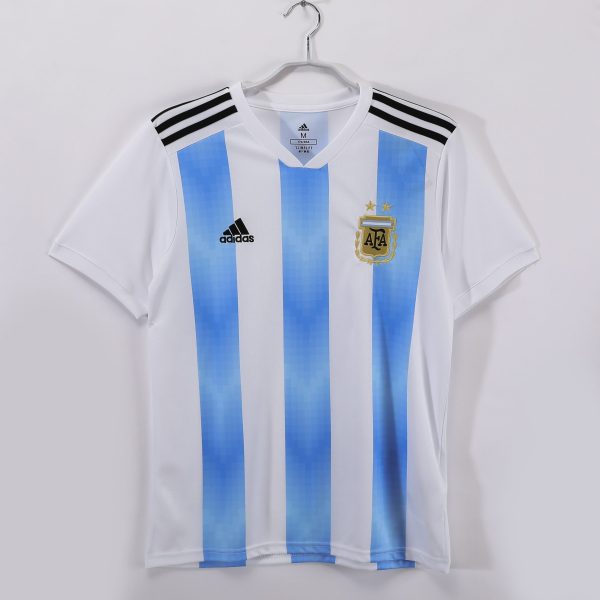 2018 Argentina Home Retro Soccer Jersey Sky Blue White