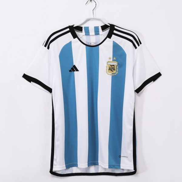 2022 Argentina Home Retro Soccer Jersey Sky Blue White