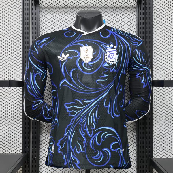 Argentina 2026 Away Long-Sleeve Player Jersey - Blue Pattern
