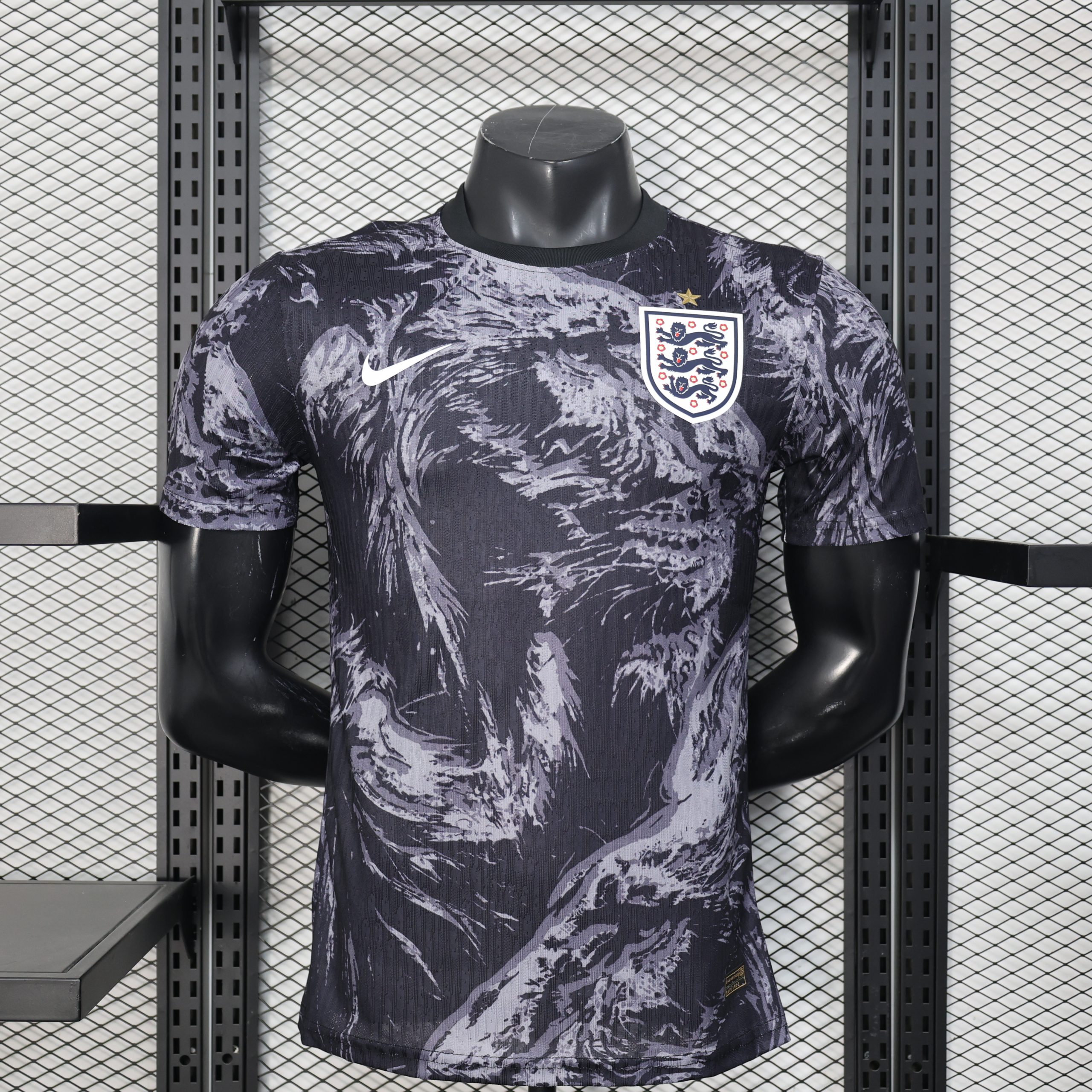 3b93993d England 2026 Special Edition Black Graphic Player Version Soccer Jersey - Image 1