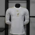 Mexico White Gold Long Sleeve Special Edition Player Version Soccer Jersey