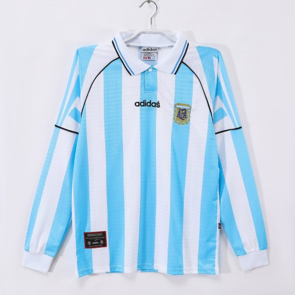 Argentina 1996-97 Home Long Sleeve Retro Jersey – Sky Blue/White