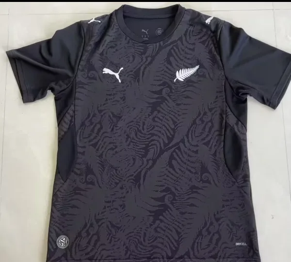 New Zealand 2026/27 Away Soccer Jersey - Black/Grey