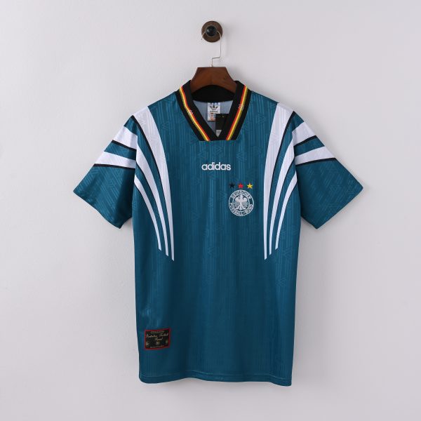 Vintage 1996 Germany Away Retro Soccer Jersey - Euro 96 Champions Classic Green Football Shirt