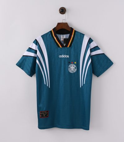 Vintage 1996 Germany Away Retro Soccer Jersey - Euro 96 Champions Classic Green Football Shirt