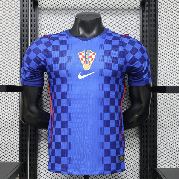 Croatia 2026 Away Blue Checker Player Version Soccer Jersey