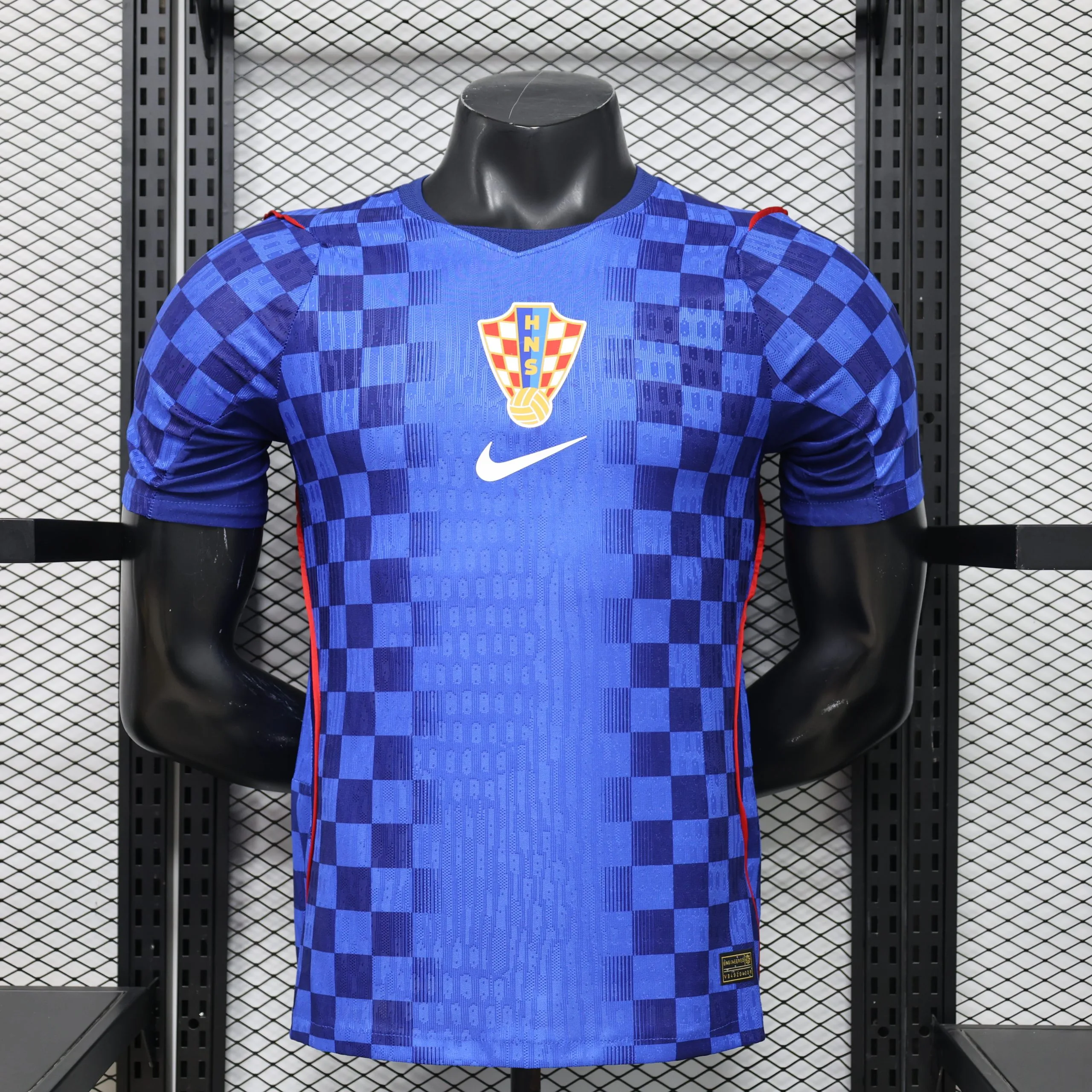 be015e7f Croatia 2026 Away Blue Checker Player Version Soccer Jersey - Image 1