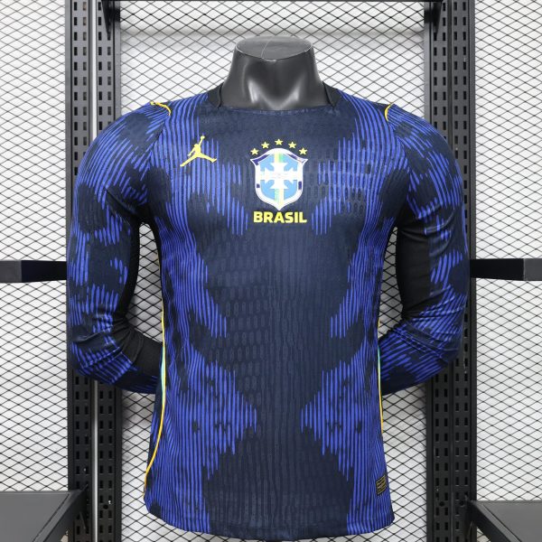 Brazil 2026 World Cup Away Player Version Long-Sleeve Jersey