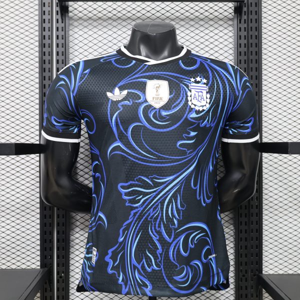 Elite Version: Argentina 2026 Away Player Jersey - Blue Flame Graphic Edition