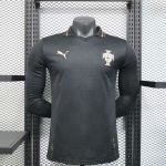 Portugal 2025/26 Eusebio Special Edition Black and Gold Long-Sleeved Football Jersey