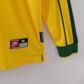 Brazil 1998 Home Long Sleeve Retro Jersey – Yellow - Image 3