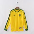 Brazil 1998 Home Long Sleeve Retro Jersey – Yellow