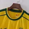 Brazil 1998 Home Long Sleeve Retro Jersey – Yellow - Image 7
