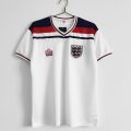 1982 England Home White Retro Soccer Jersey