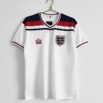 1982 England Home White Retro Soccer Jersey