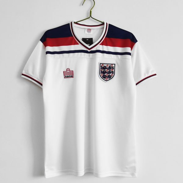 1982 England Home White Retro Soccer Jersey