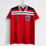 1982 England Away Red Retro Soccer Jersey