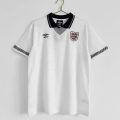 1990 England Home White Retro Soccer Jersey