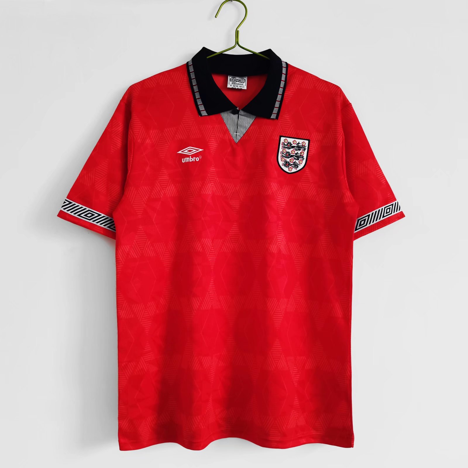 1990E8B59BE5ADA3E88BB1E6A0BCE585B0E5AEA2E59CBA8A-2.jpg 1990 England Away Red Retro Soccer Jersey - Image 1