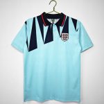 1992 England Third Away Light Blue Retro Soccer Jersey
