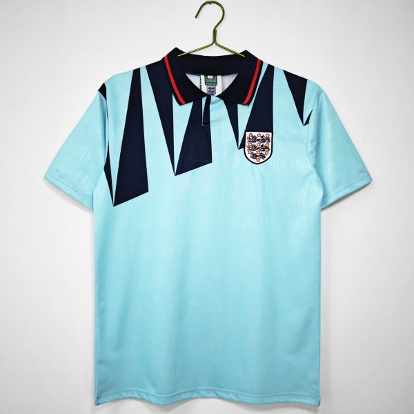 1992 England Third Away Light Blue Retro Soccer Jersey