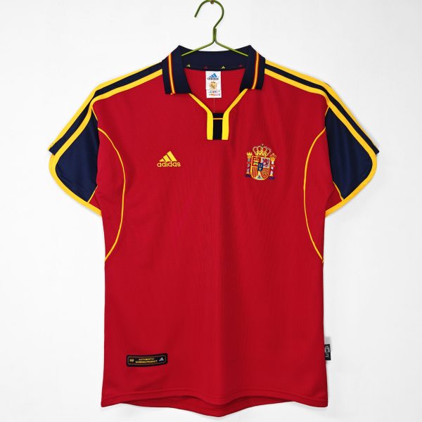 Spain 2000 Home Retro Jersey – Red/Navy