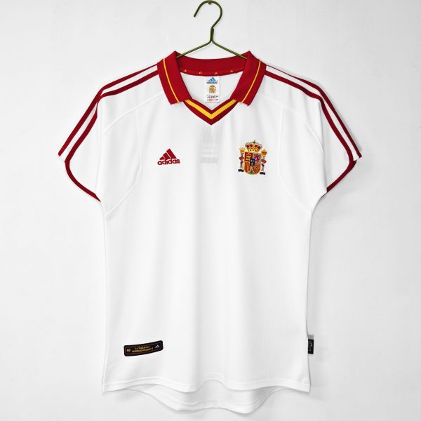Spain 2000 Away Retro Jersey – White/Red