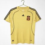 2008 Spain Away Yellow Retro Soccer Jersey