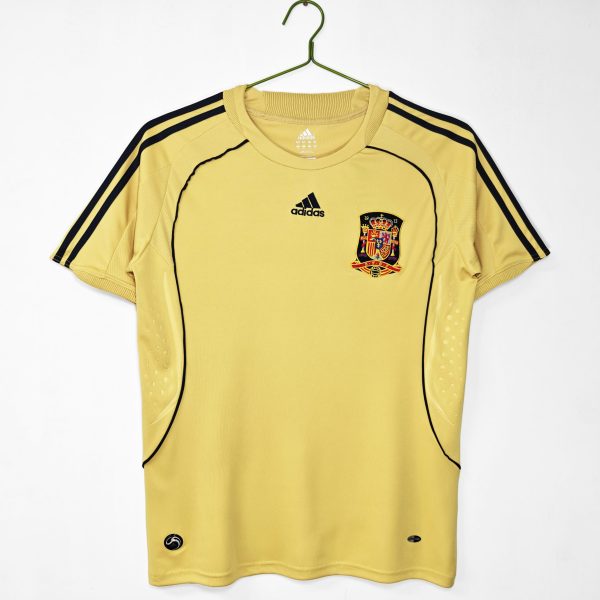 2008 Spain Away Yellow Retro Soccer Jersey