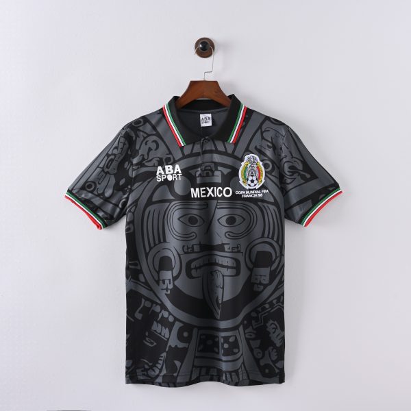Mexico 1998 Third Retro Jersey – Black/Gray