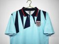 1992 England Third Away Light Blue Retro Soccer Jersey - Image 2