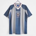 1996 England Away Grey Blue Retro Soccer Jersey