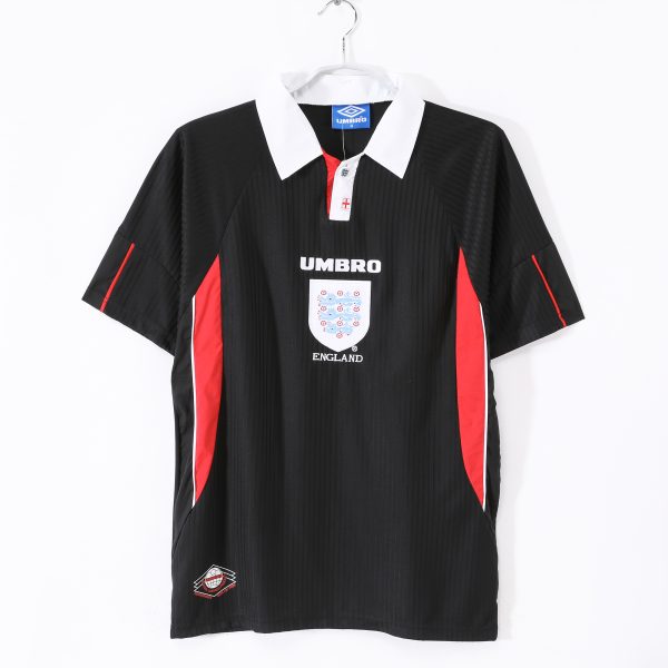 1998 England Third Away Black Retro Soccer Jersey