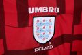 1998 England Away Red Black Striped Retro Soccer Jersey - Image 2