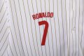 Portugal 2025 Special Edition Baseball Jersey – White Pinstripe Ronaldo 7 - Image 2