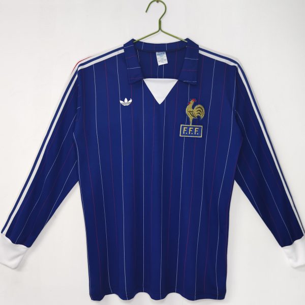 France 1980-82 Home Long Sleeve Retro Jersey – Blue