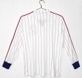 1980-82 France Away Long Sleeve Retro Soccer Jersey White - Image 4