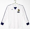 1980-82 France Away Long Sleeve Retro Soccer Jersey White