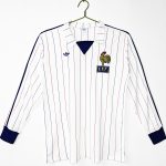1980-82 France Away Long Sleeve Retro Soccer Jersey White