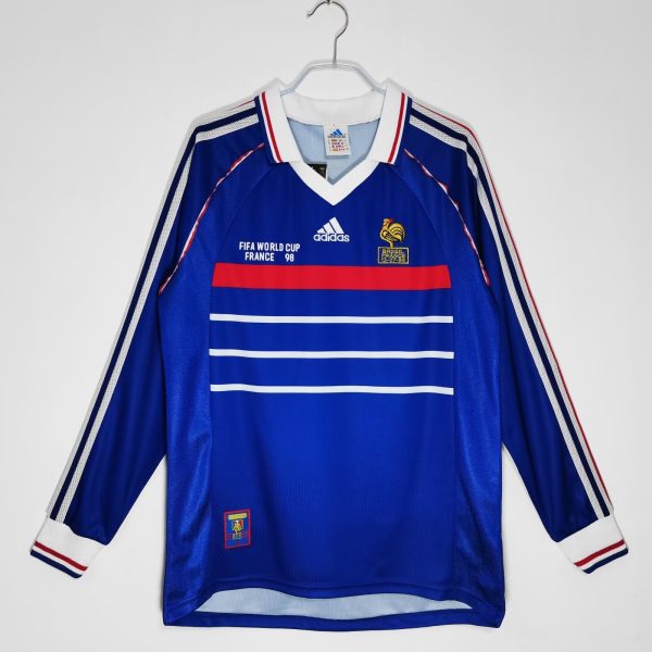 France 1998 World Cup Final Home Long Sleeve Retro Jersey – Blue