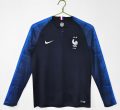 France 2018 World Champions Home Long Sleeve Retro Jersey – Navy Blue