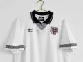 1990 England Home White Retro Soccer Jersey - Image 2