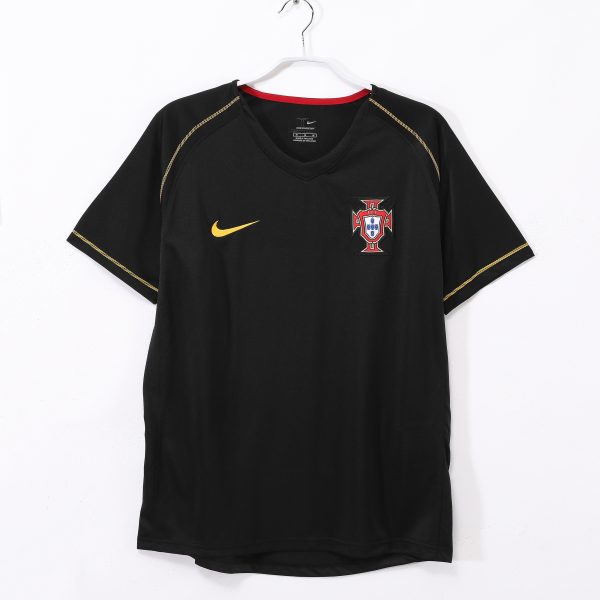 Portugal 2006 Away Retro Jersey – Black/Gold