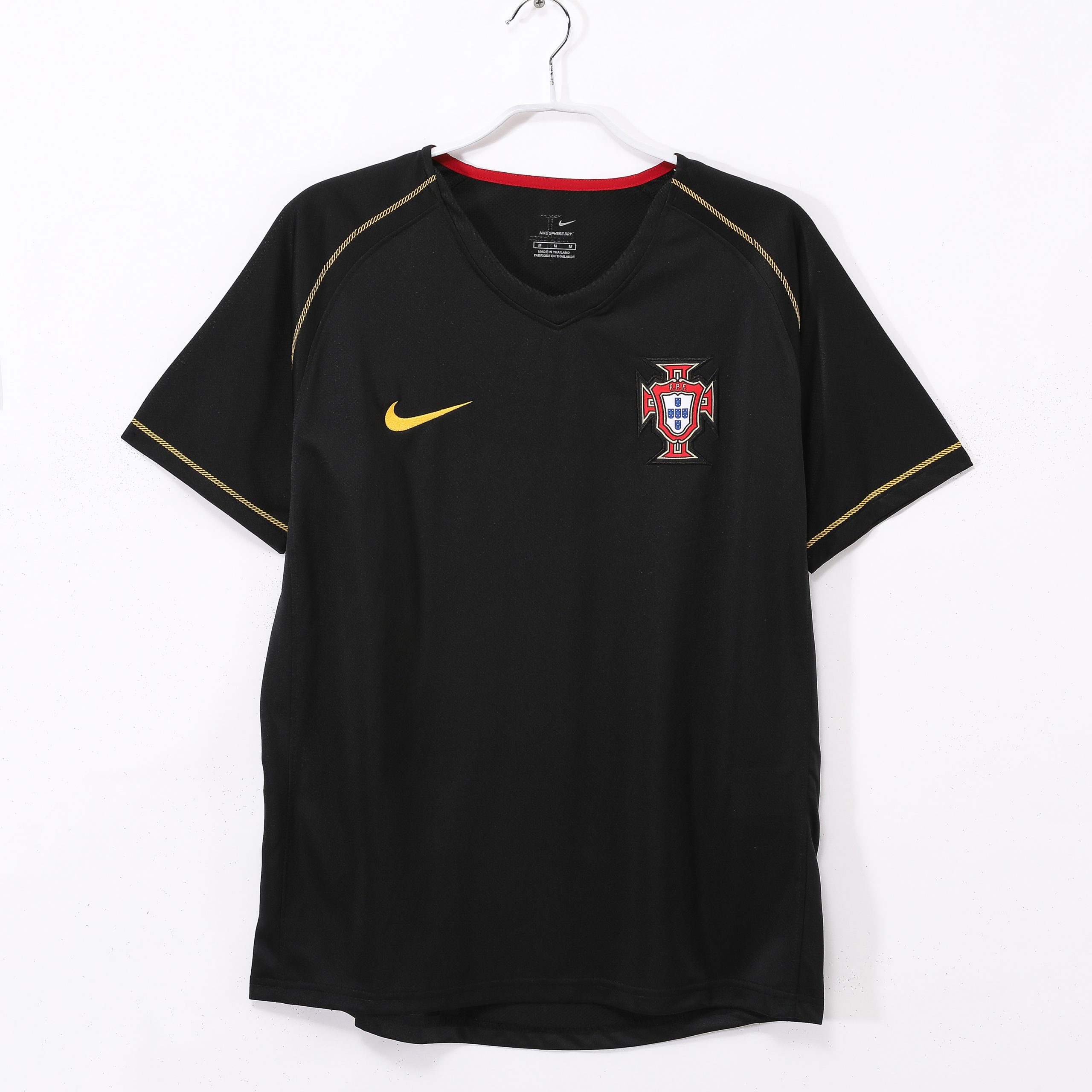 fc3c9b93 Portugal 2006 Away Retro Jersey – Black/Gold - Image 1